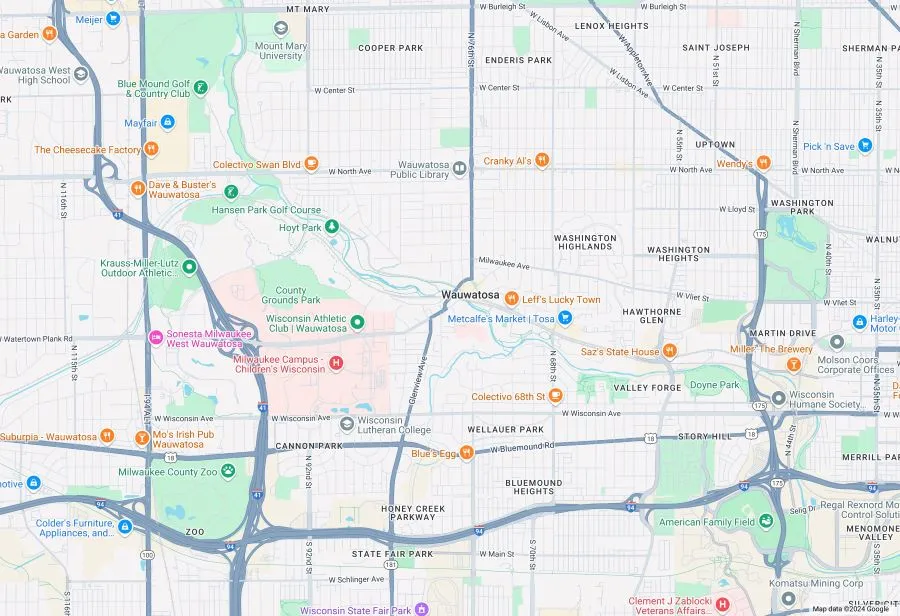 Wauwautosa Map